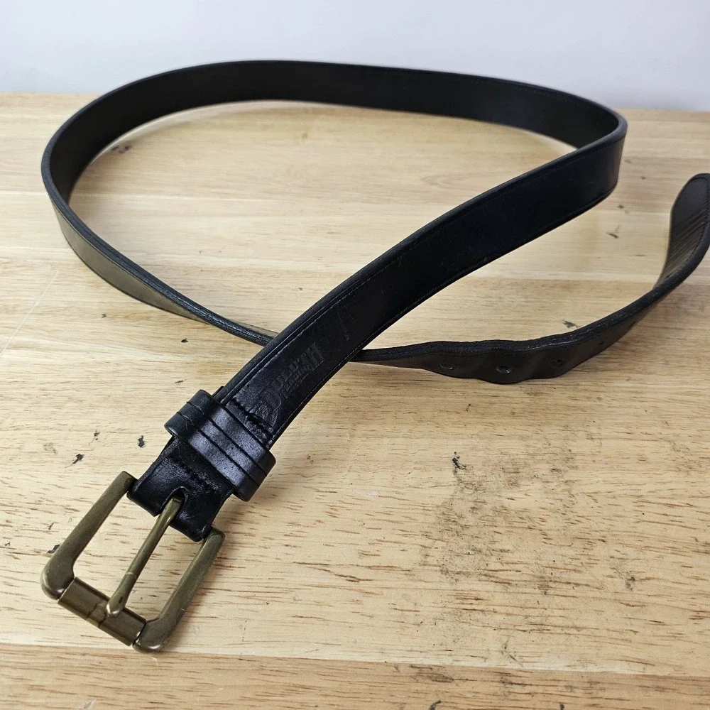 Duluth Trading Co Mens Size 48 Belt Black Leather‎ Workwear Heavy Duty Buckle